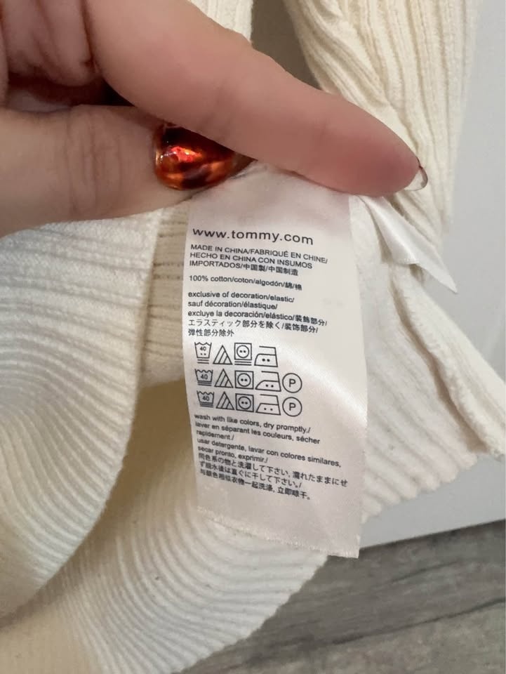 Tommy Hilfiger Denim White Ribbed Sweater Small - photo 5