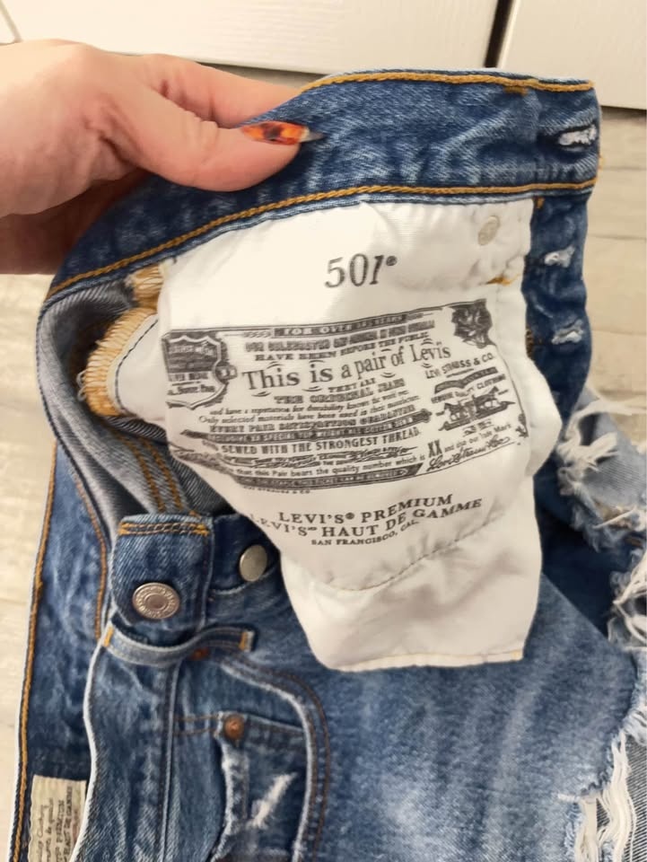 Levi's 501 Distressed Denim Shorts - photo 5