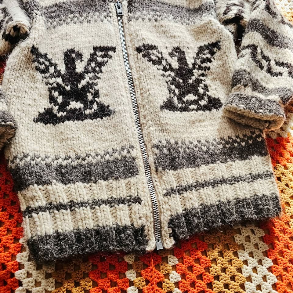 Vintage 50s 60s Hand Knit Cowichan Sweater - photo 4
