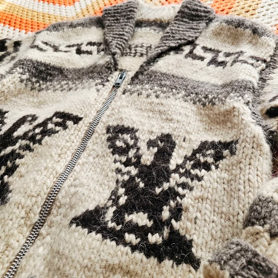 Vintage 50s 60s Hand Knit Cowichan Sweater - photo 5