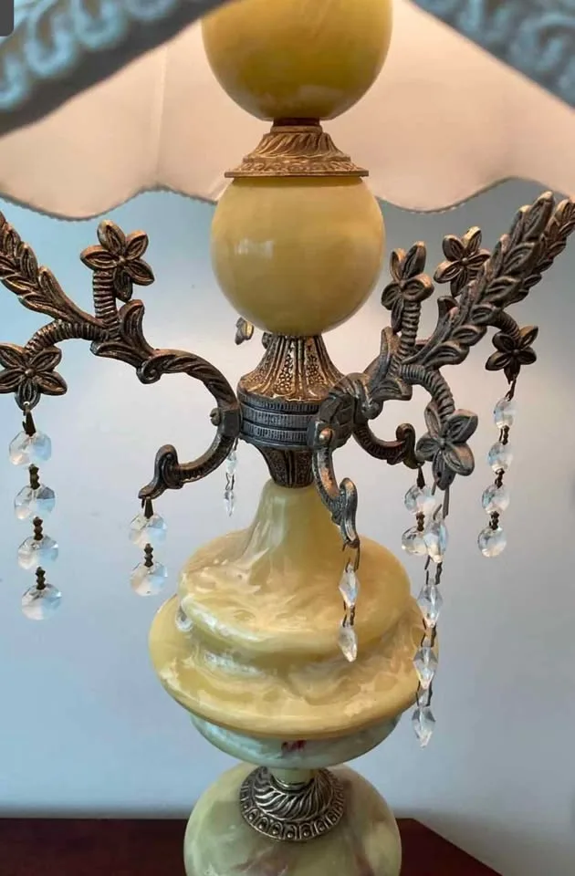 Vintage Ornate Crystal Table Lamp thumbnail