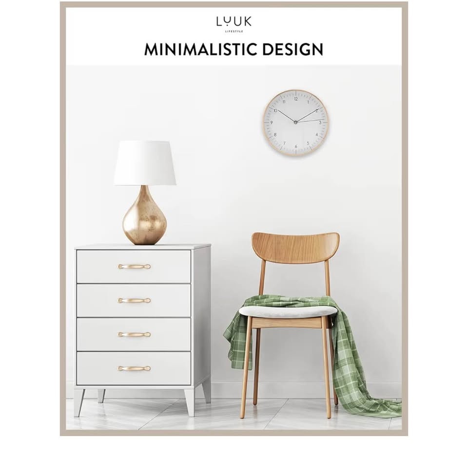 LUUK LIFESTYLE Wall Clock - White & Rose Gold, 12" - photo 4