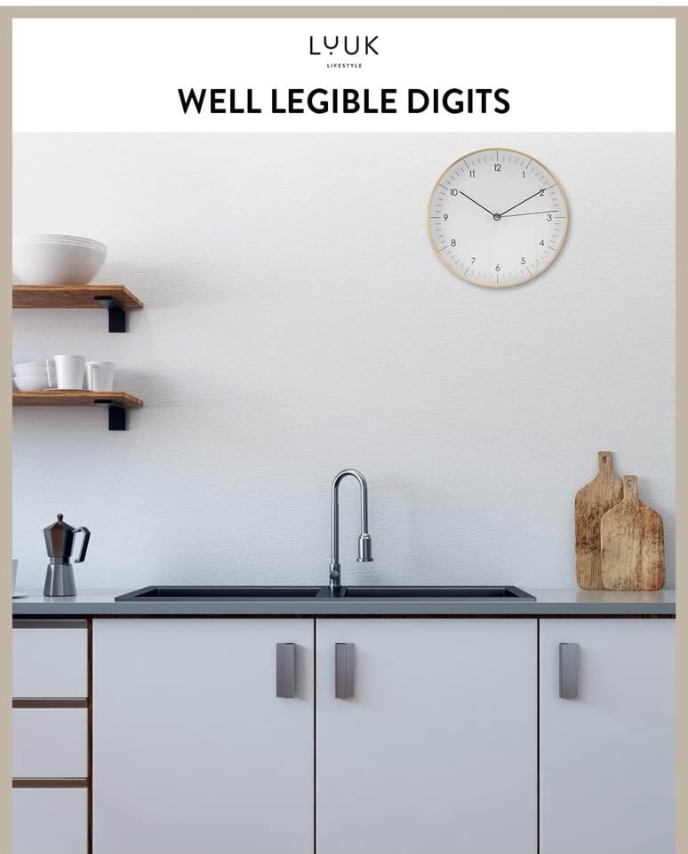 LUUK LIFESTYLE Wall Clock - White & Rose Gold, 12" - photo 5