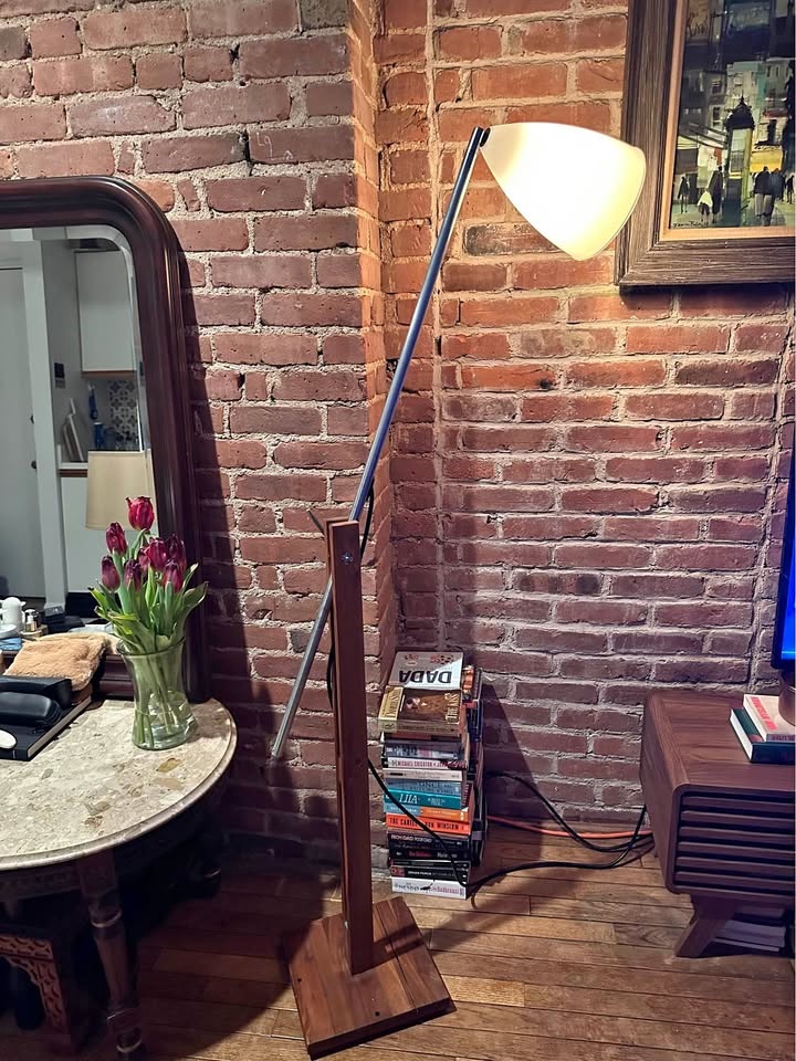 Vintage IKEA Applaro Floor Lamp – Solid Wood & Metal, Scandinavi