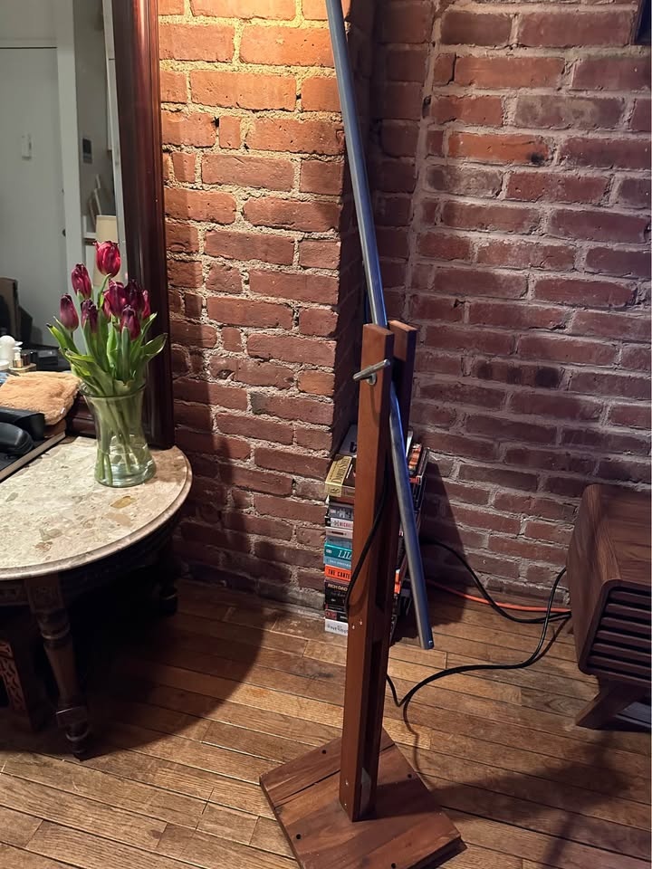Vintage IKEA Applaro Floor Lamp – Solid Wood & Metal, Scandinavi - photo 5