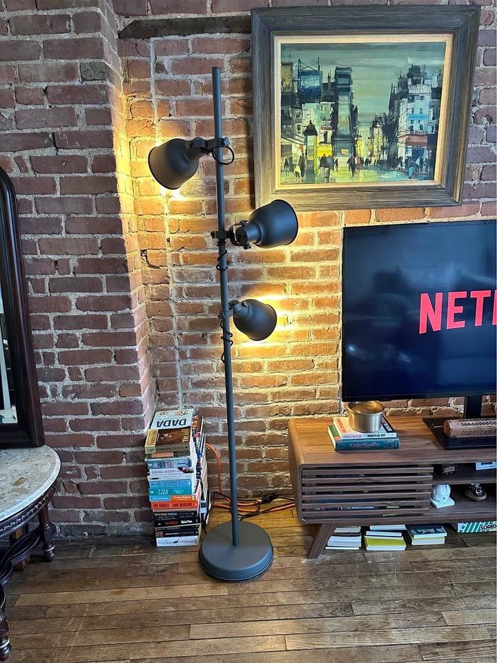 IKEA HEKTAR 3-Spotlight Floor Lamp – Dark Gray / Industrial, Adj