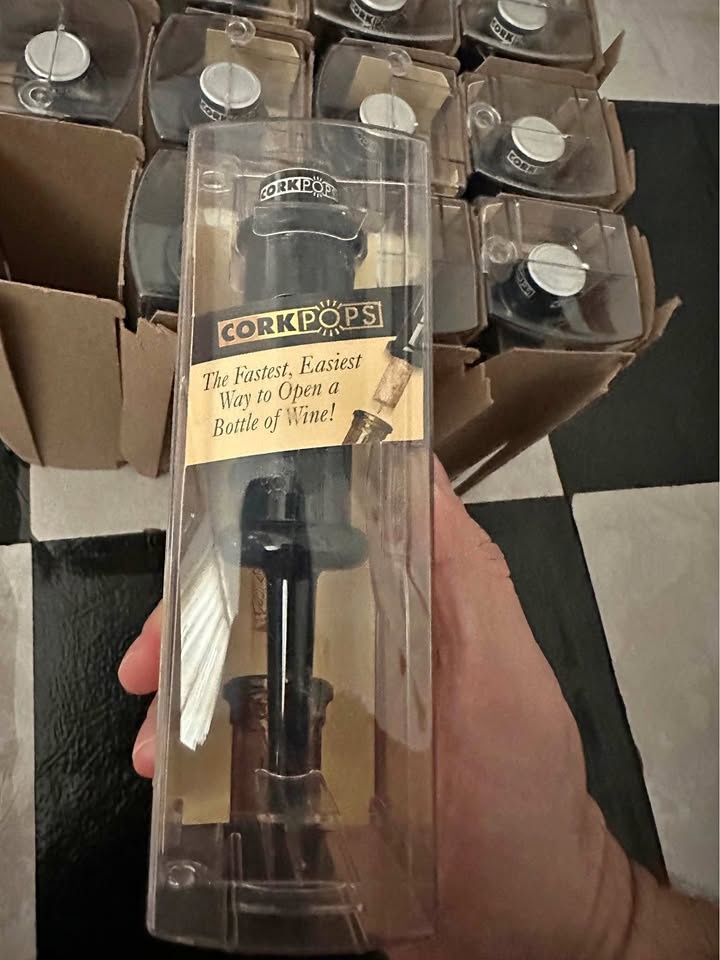 Lot of 12 Cork Pops Wine Openers - Black (New, Sealed)