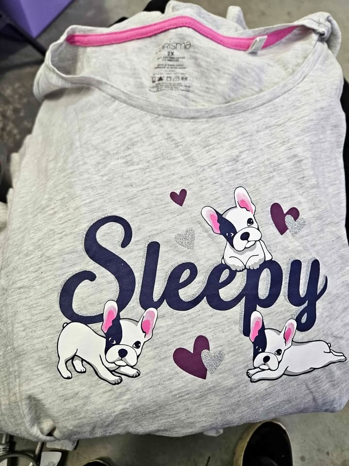 Preowned 2XL Sleepy Pug 2 Piece PJ Set