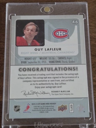 Guy Lafleur Montreal Canadiens Certified Autograph - photo 2