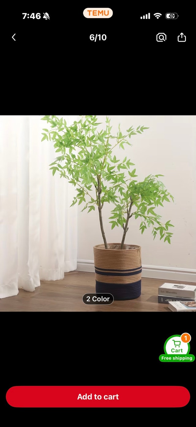 New Handmade Woven Flower Pot with Plastic Liner
