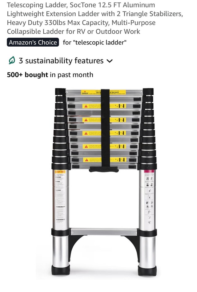 Brand new 12.5 ft telescoping ladder - photo 2