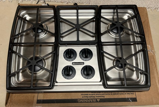KitchenAid 30" 4-Burner Gas Cooktop - Stainless Steel