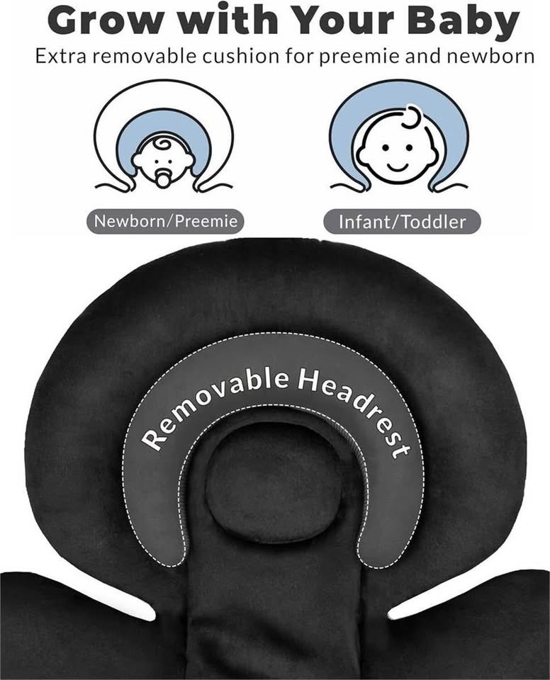 Reversible Infant Car Seat Insert for Preemie - Black - photo 2