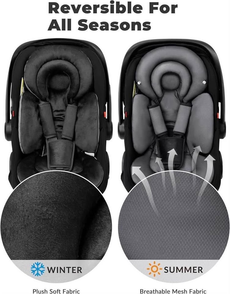 Reversible Infant Car Seat Insert for Preemie - Black - photo 4