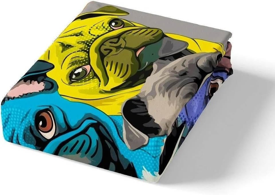 Feelyou Pug Printed Bed Sheet Set 4Pcs Queen - photo 3