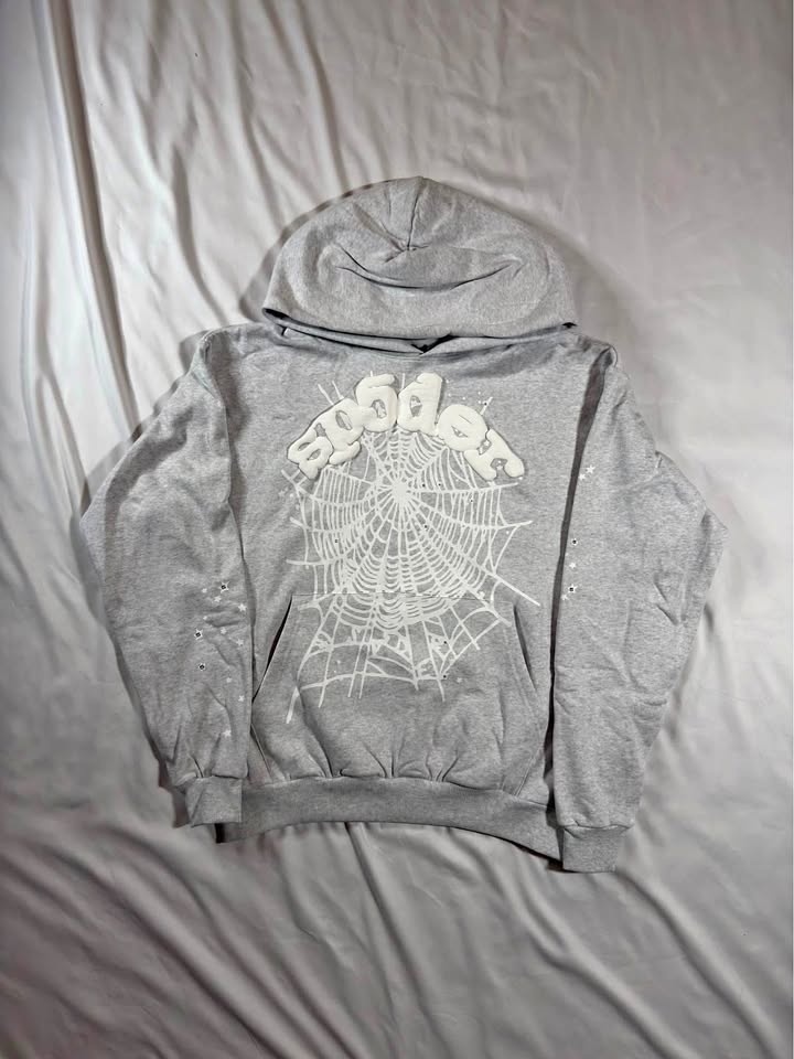 HEATHER GREY SP5DER HOODIE