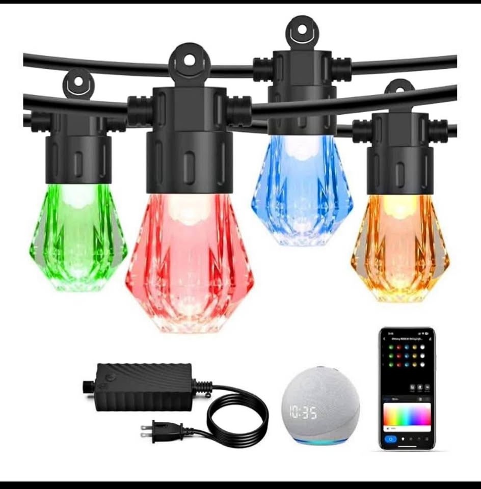 Brand new 48ft Smart RGB Dimmable Outdoor String Lights