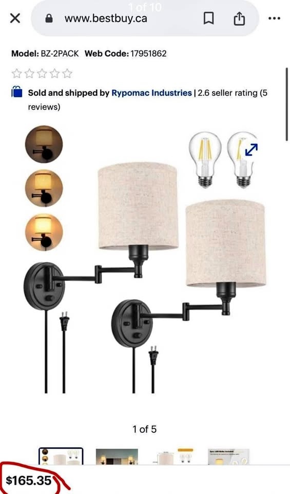 Brand New Dimmable Bedside Lights + Free Bulbs
