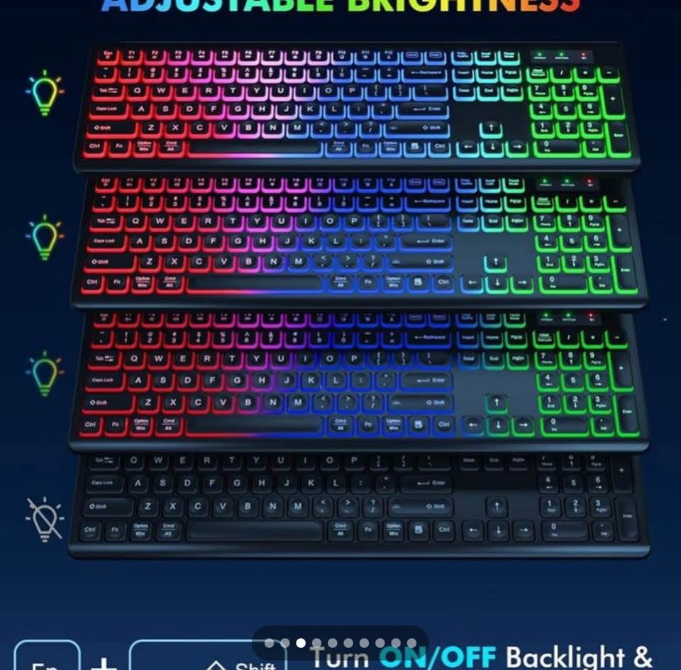 Brand new Backlit Wireless Silent Keyboard and Mouse Combo - photo 2