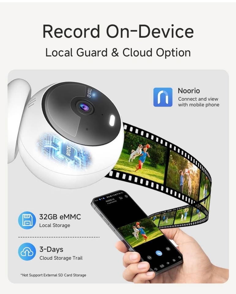 Noorio Wireless Outdoor Security Cameras - 4MP Battery Powered - photo 3