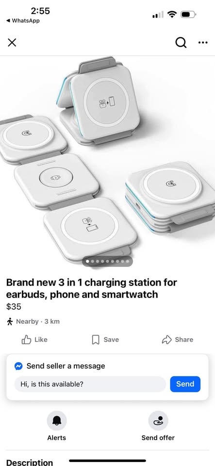 Brand new 3 in 1 charging station for earbuds, phone and smartwa - photo 2