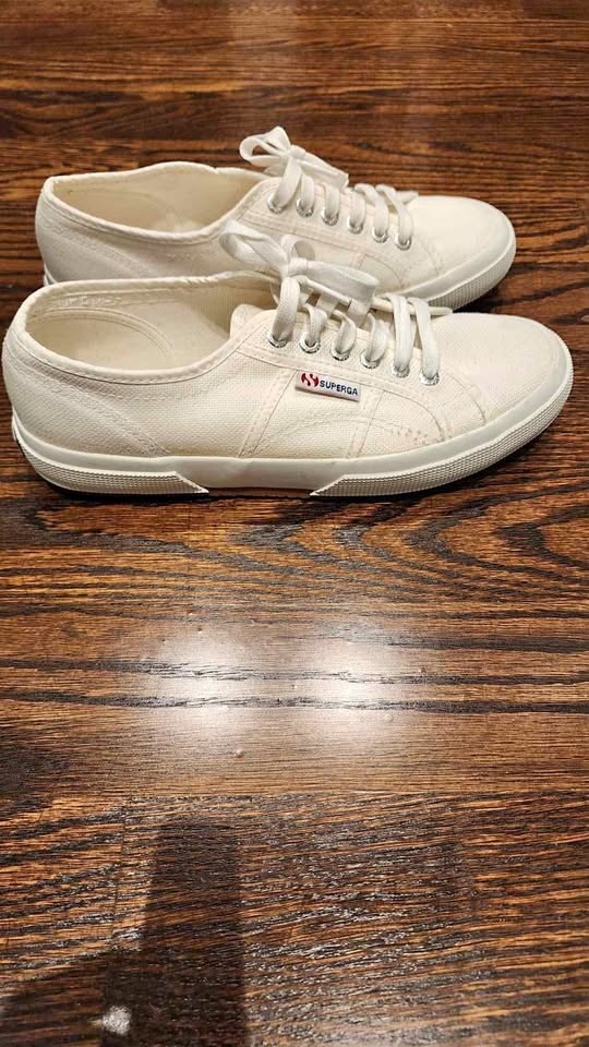 Brand new white Superga running shoes
