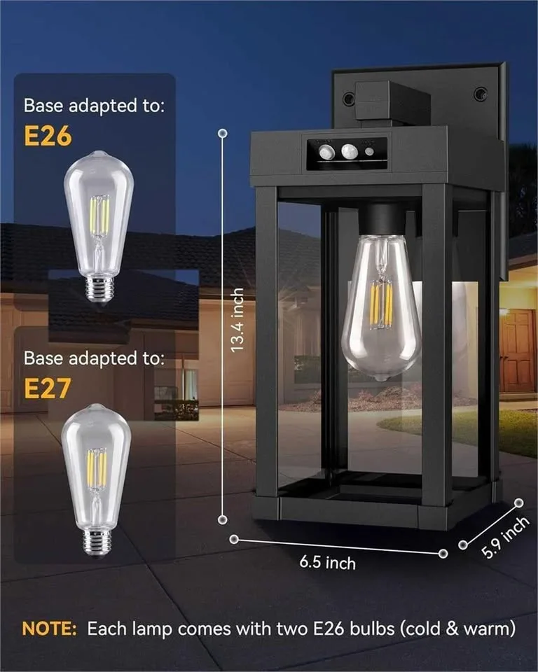 Solar Motion Sensor Wall Lantern Lights Outdoor image indicator(5)