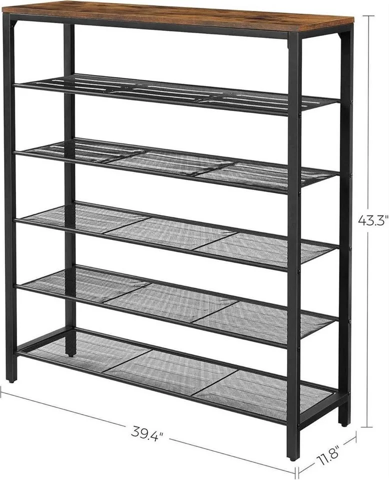 Industrial Rustic 6-Tier Shoe Rack Organizer image indicator(3)