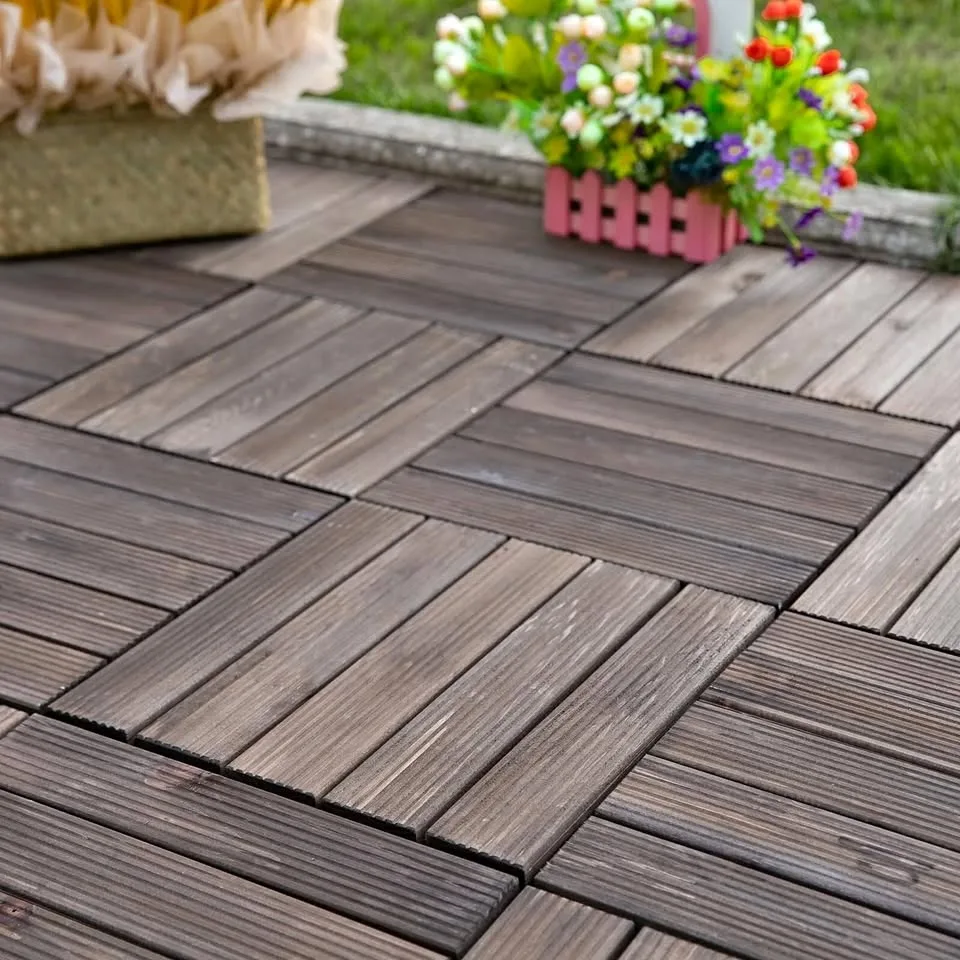 27pcs Interlocking Wooden Deck Tiles – Covers 27 ft², 12" x 12" thumbnail