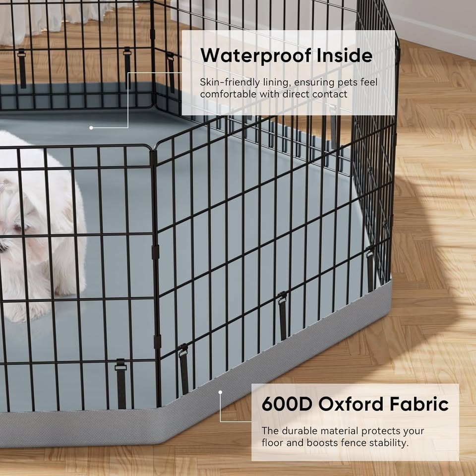 30”H Foldable Puppy Playpen with Grey Bottom Pad - photo 4