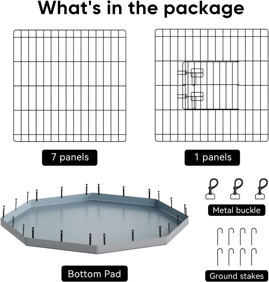30”H Foldable Puppy Playpen with Grey Bottom Pad - photo 5