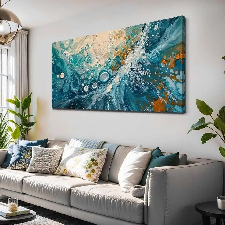 🎨 20"x40" Abstract Bubble Canvas Wall Art thumbnail