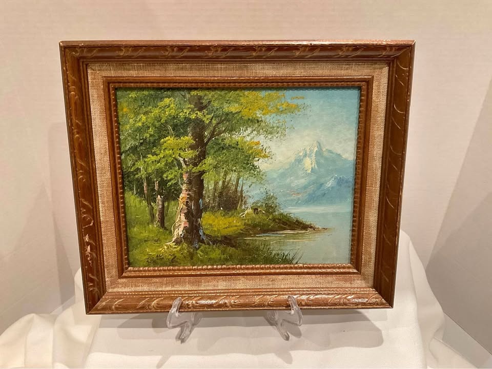 Framed Oil Canvas Vintage Serene Landscape Painting ORIGINAL FRA