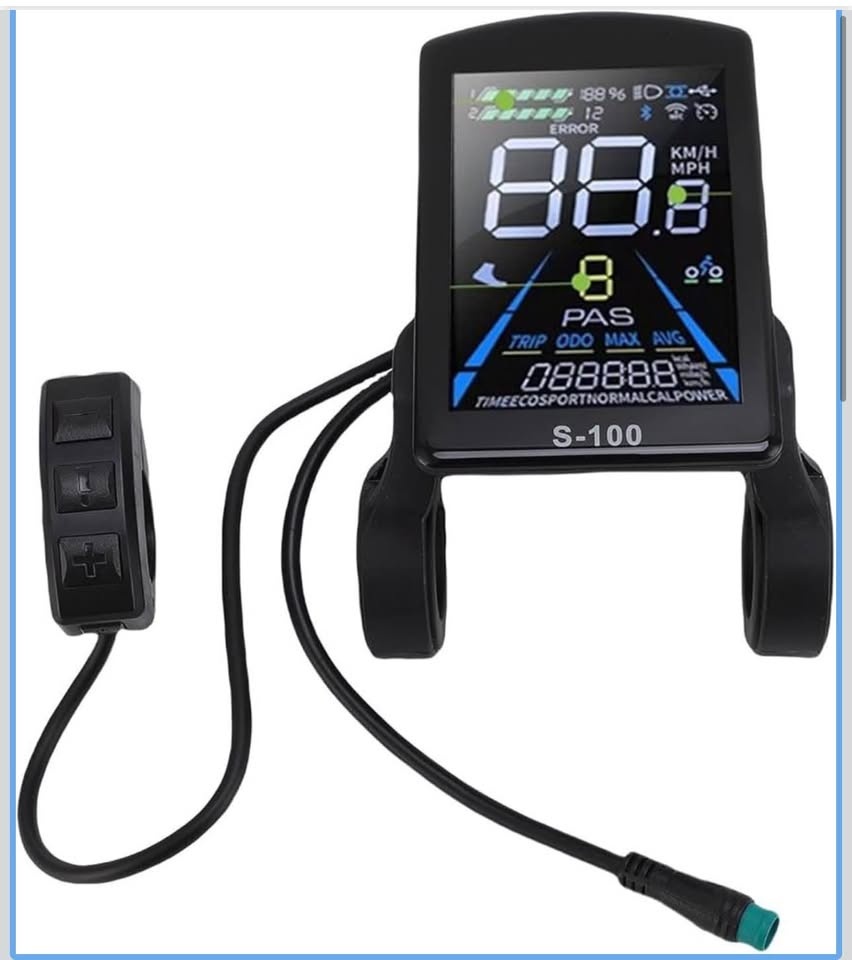 Electric Bike LCD Display, Color Screen, 22.2mm Handlebar Mount