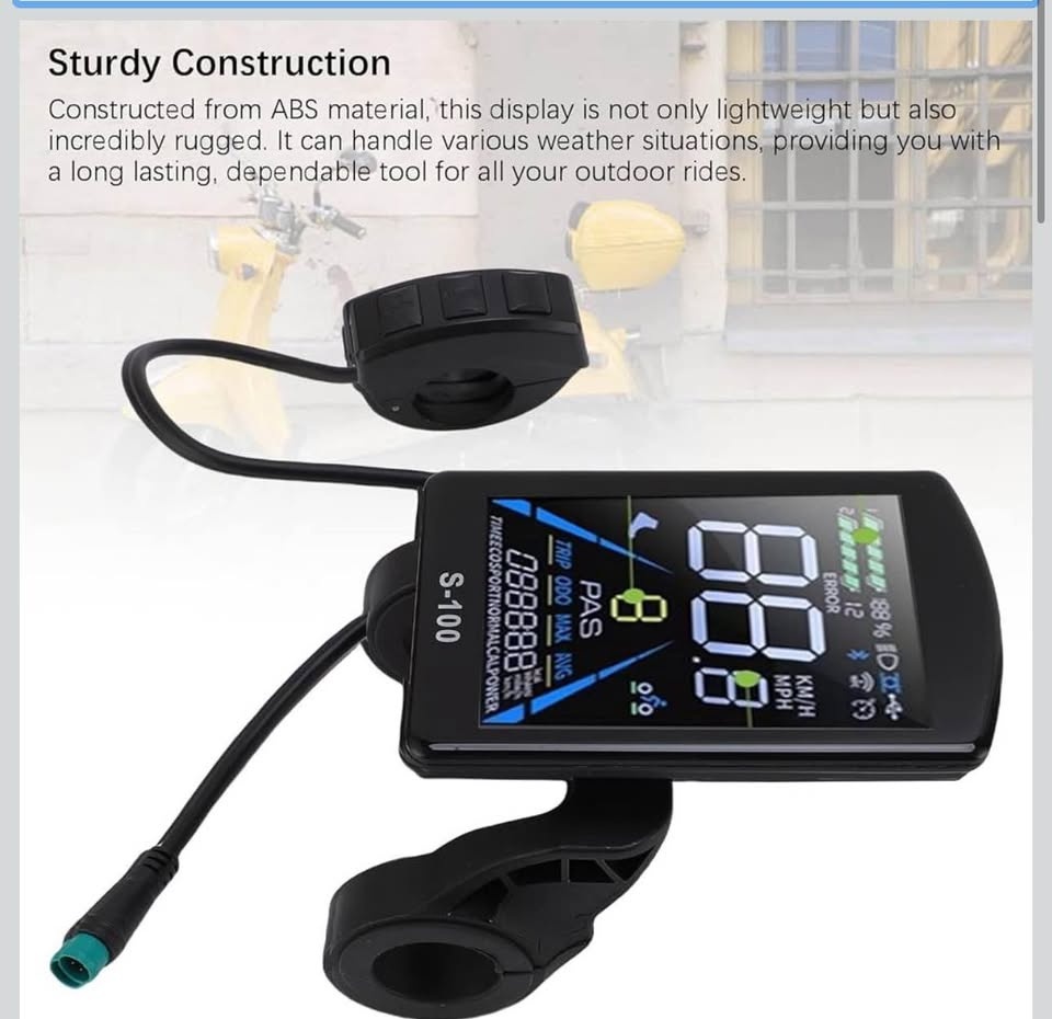 Electric Bike LCD Display, Color Screen, 22.2mm Handlebar Mount - photo 2