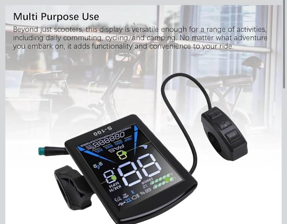 Electric Bike LCD Display, Color Screen, 22.2mm Handlebar Mount - photo 3