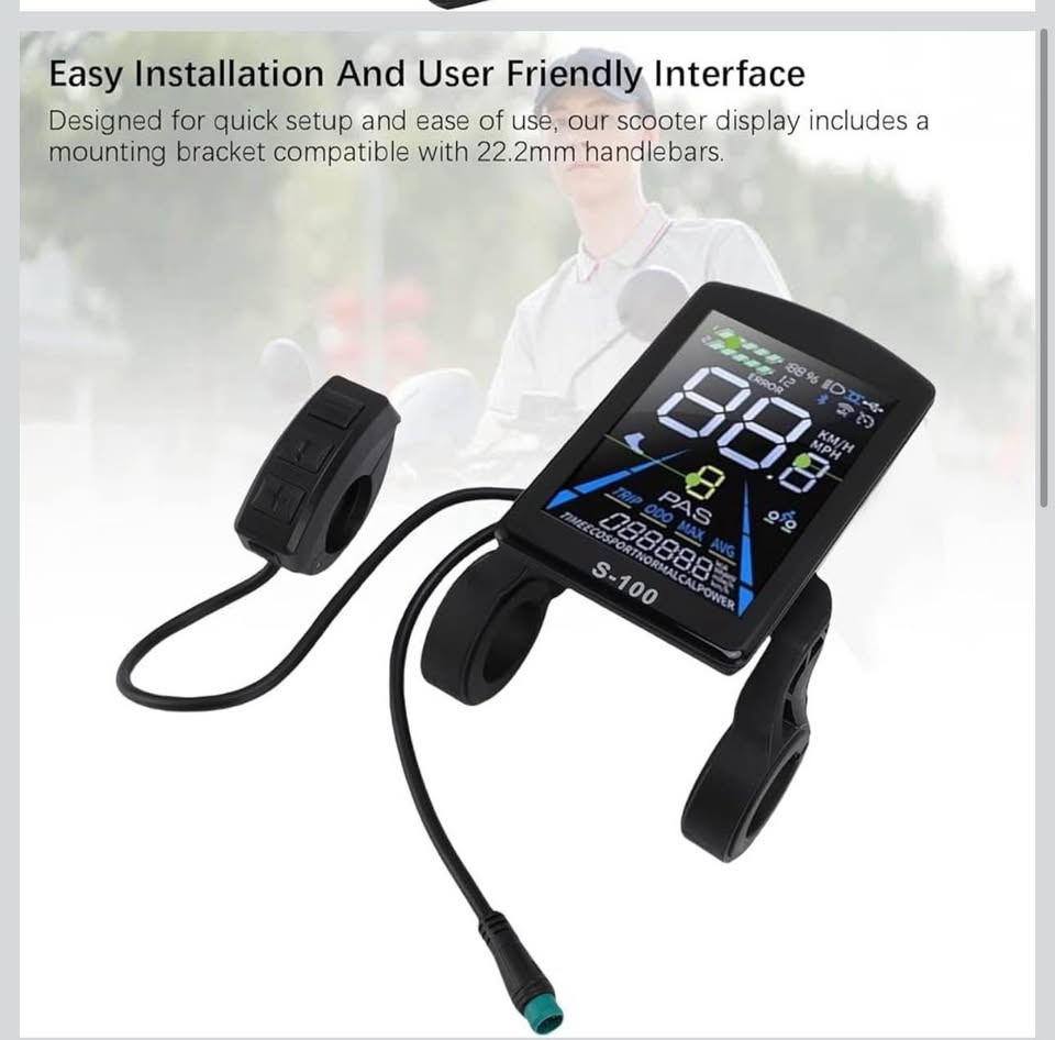 Electric Bike LCD Display, Color Screen, 22.2mm Handlebar Mount - photo 4