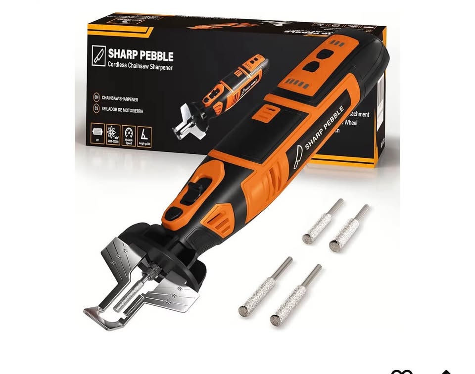 Sharp Pebble Cordless Chainsaw Sharpener Kit w/ 4 Files