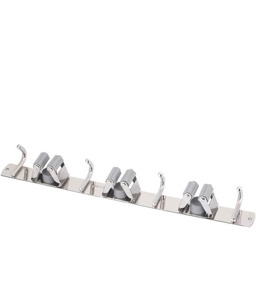 FTVOGUE Mop Holder - Wall Mount Broom Rack, 4 Hooks - photo 3