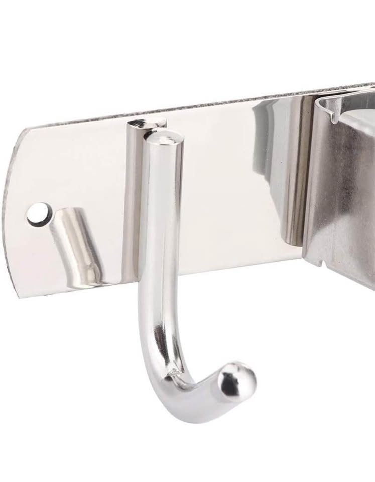 FTVOGUE Mop Holder - Wall Mount Broom Rack, 4 Hooks - photo 4
