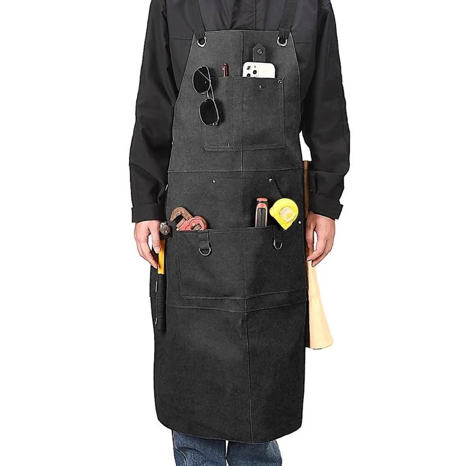 Heavy Duty Waxed Canvas Work Apron - Black - photo 2