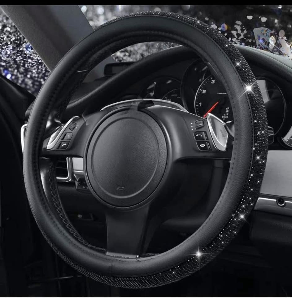 Brand new Black Diamond Leather Steering Wheel Cover - photo 4