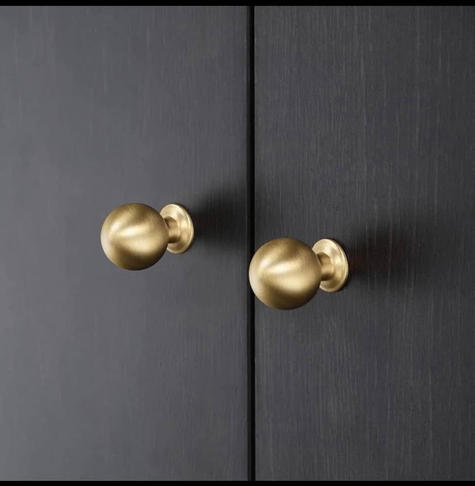 5 Pack Solid Brass Cabinet Knobs - Brushed Gold - photo 5