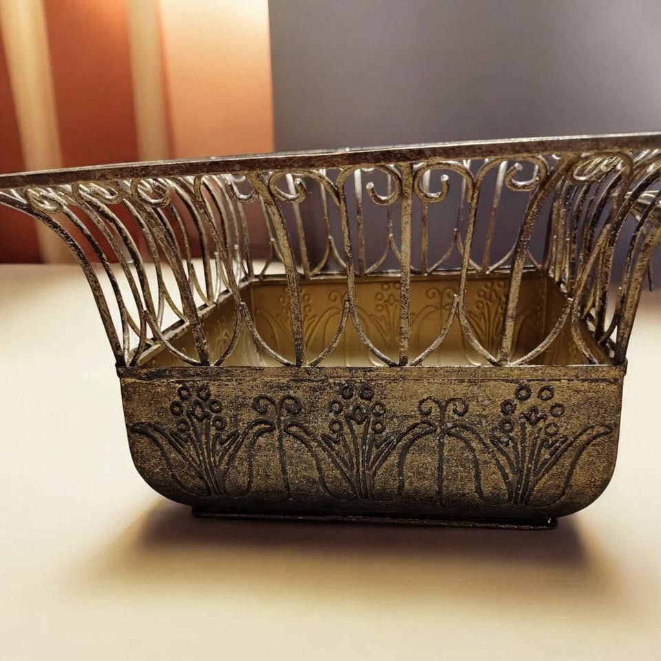 Home Interiors Antique-Style Metal Plant Holders – Set of 2 - photo 2
