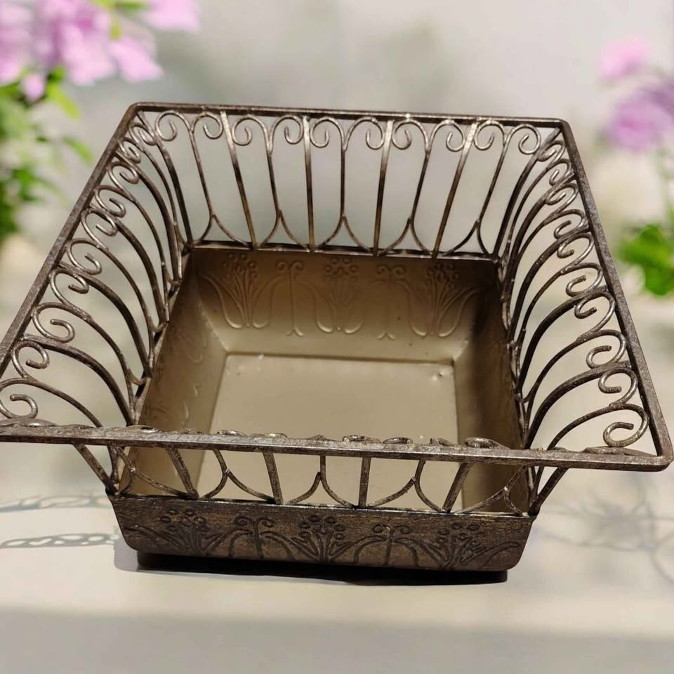 Home Interiors Antique-Style Metal Plant Holders – Set of 2 - photo 3