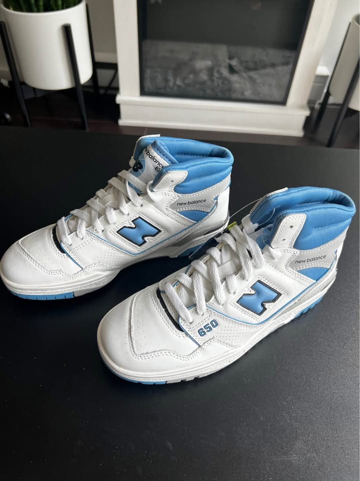 New Balance White and Blue High Top Sneakers - photo 2