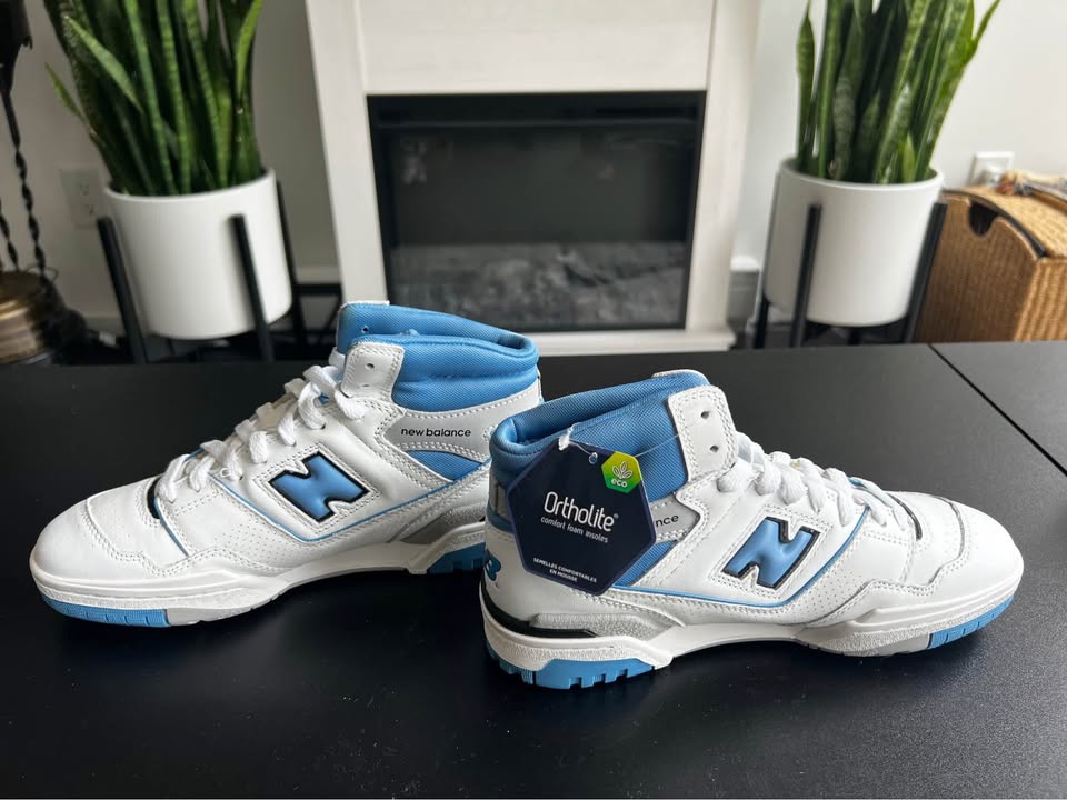 New Balance White and Blue High Top Sneakers - photo 4