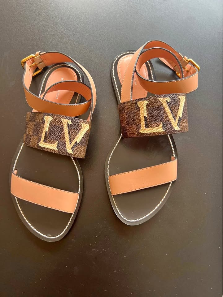 Louis Vuitton Passenger Flat Sandals - Damier Ebene (New)