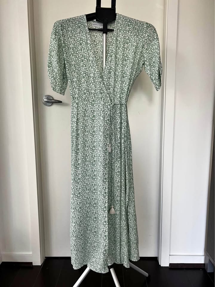 Faithful, the Brand, sage floral maxi dress