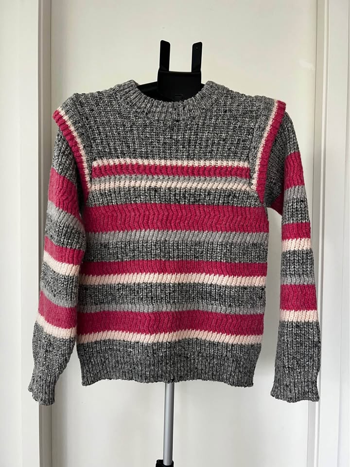 Sezane heather grey knit pullover sweater - photo 5
